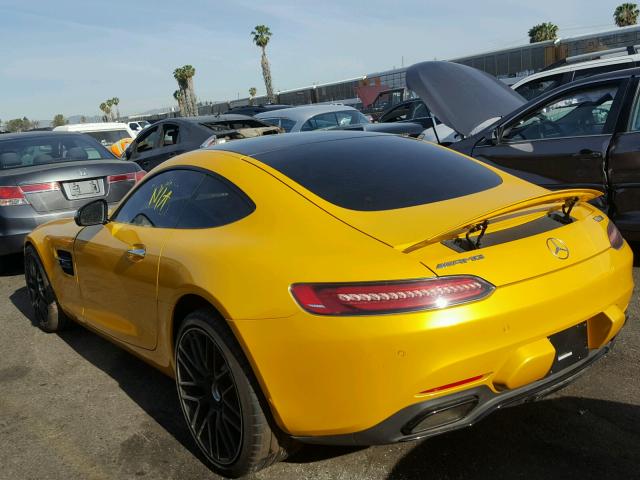 WDDYJ7JAXGA007953 - 2016 MERCEDES-BENZ AMG GT S YELLOW photo 3