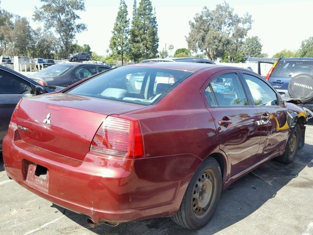 4A3AB36F67E082340 - 2007 MITSUBISHI GALANT ES BURGUNDY photo 4