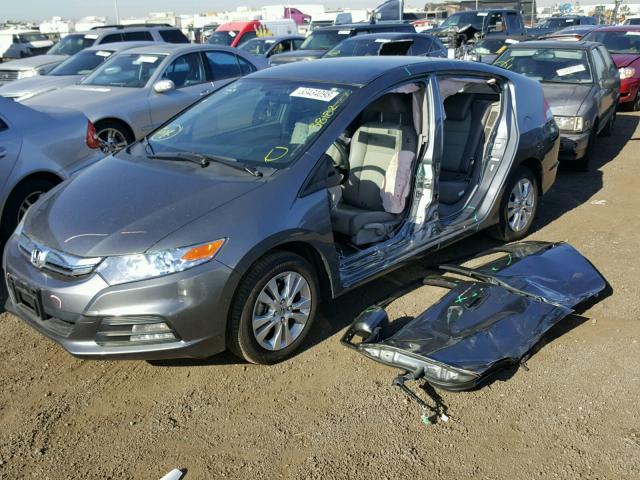 JHMZE2H78DS003484 - 2013 HONDA INSIGHT EX GRAY photo 2