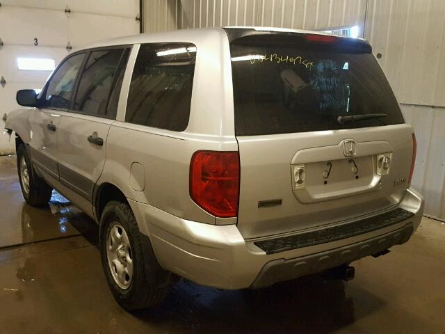 2HKYF181X3H620690 - 2003 HONDA PILOT LX SILVER photo 3