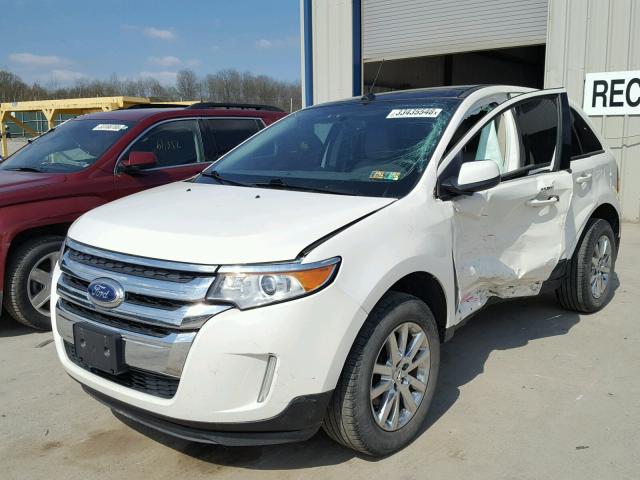 2FMDK4JC0DBC64184 - 2013 FORD EDGE SEL WHITE photo 2