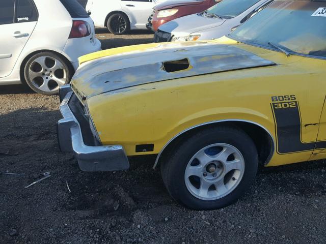 0K91L282012 - 1970 FORD MAVERICK YELLOW photo 9