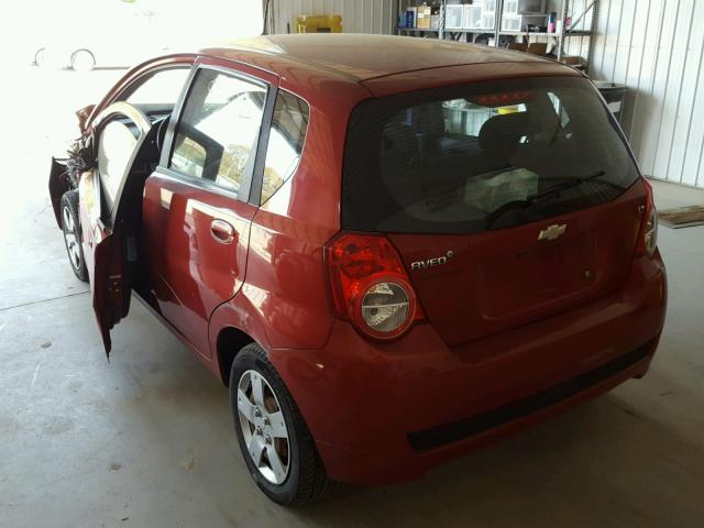 KL1TD6DE0AB050842 - 2010 CHEVROLET AVEO LS RED photo 3