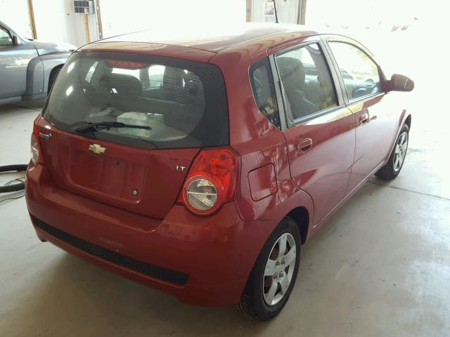 KL1TD6DE0AB050842 - 2010 CHEVROLET AVEO LS RED photo 4