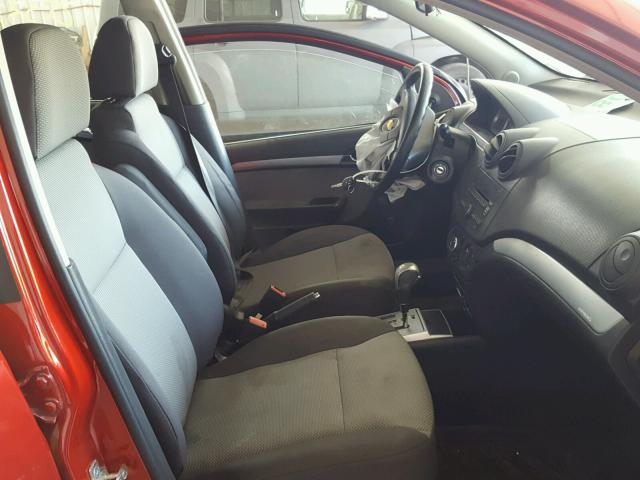 KL1TD6DE0AB050842 - 2010 CHEVROLET AVEO LS RED photo 5