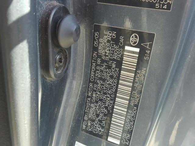 JTKDE167460067554 - 2006 TOYOTA SCION TC 灰色 照片 10