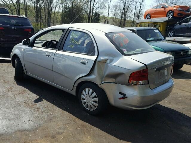 KL1TD526X5B338976 - 2005 CHEVROLET AVEO BASE Srebrny zdjęcie 3