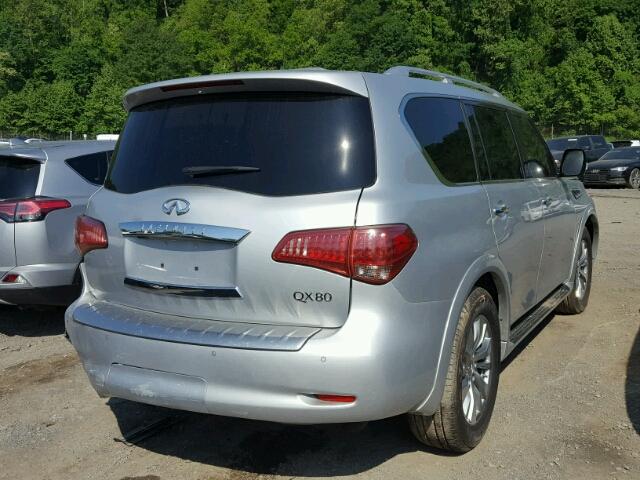 JN8A72NE8F9083101 - 2015 INFINITI QX80 SILVER photo 4