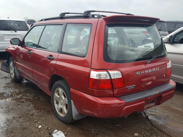 JF1SF65652H753444 - 2002 SUBARU FORESTER S RED photo 3