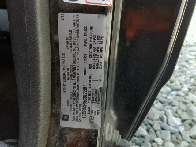 1GCESCF95C8129591 - 2012 CHEVROLET COLORADO L BLACK photo 10