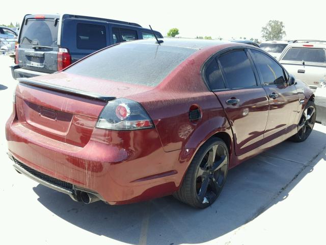 6G2EC57Y38L138395 - 2008 PONTIAC G8 GT BURGUNDY photo 4