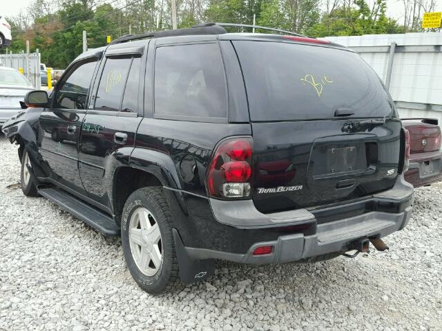 1GNDT13S722174853 - 2002 CHEVROLET TRAILBLAZE BLACK photo 3