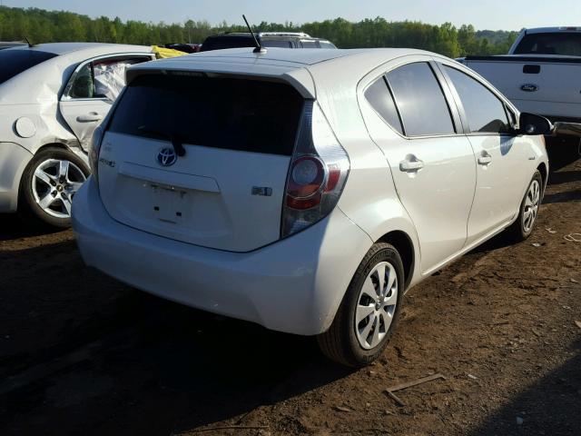 JTDKDTB38D1047122 - 2013 TOYOTA PRIUS C WHITE photo 4