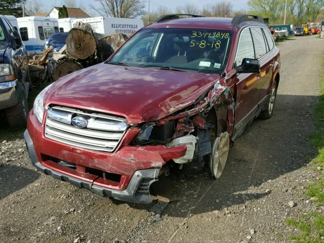 4S4BRCCC2D3256100 - 2013 SUBARU OUTBACK 2. RED photo 2