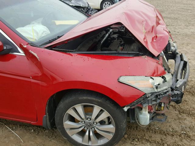 1HGCS12878A022407 - 2008 HONDA ACCORD EXL RED photo 9