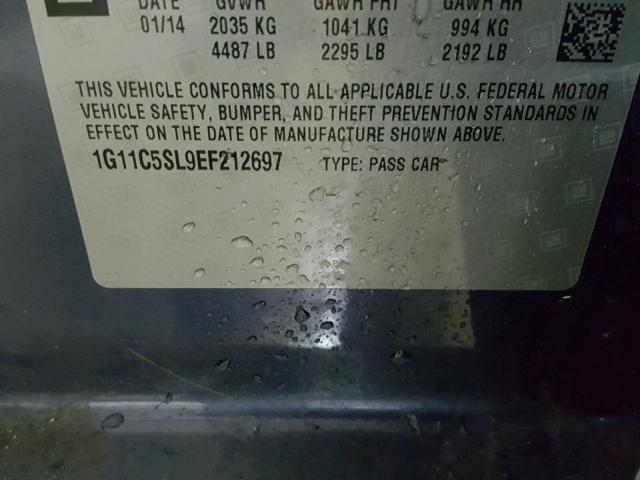 1G11C5SL9EF212697 - 2014 CHEVROLET MALIBU 1LT 蓝色 照片 10