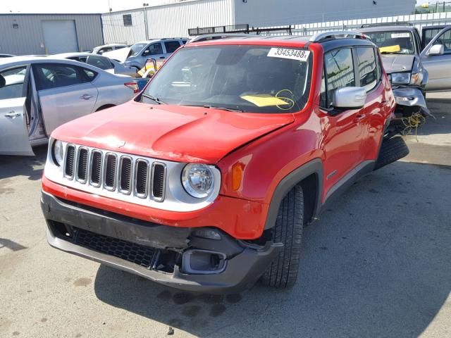 ZACCJADT5GPC59754 - 2016 JEEP RENEGADE L RED photo 2