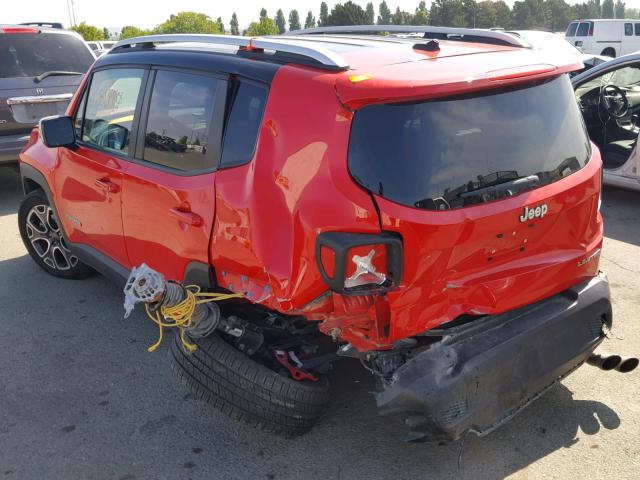 ZACCJADT5GPC59754 - 2016 JEEP RENEGADE L RED photo 3