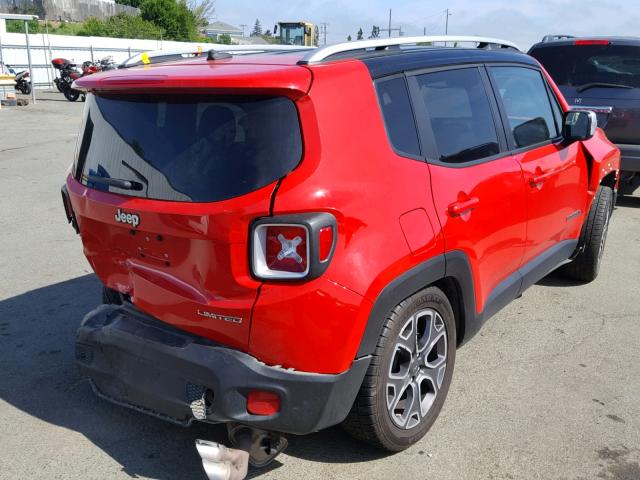 ZACCJADT5GPC59754 - 2016 JEEP RENEGADE L RED photo 4