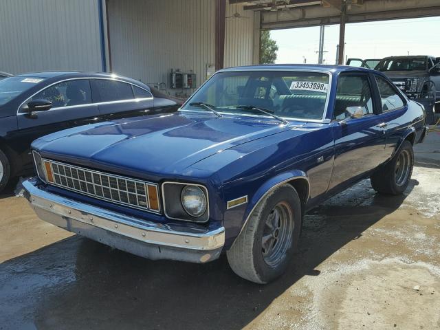 1X27D6T151724 - 1976 CHEVROLET NOVA BLUE photo 2