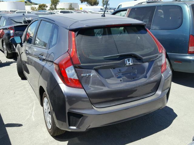 JHMGK5H58GX041109 - 2016 HONDA FIT LX GRAY photo 3