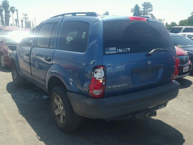 1D4HD38N46F118053 - 2006 DODGE DURANGO SX BLUE photo 3