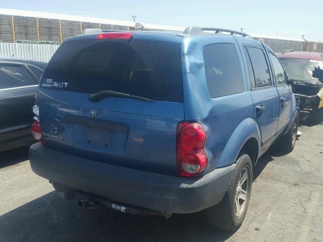 1D4HD38N46F118053 - 2006 DODGE DURANGO SX BLUE photo 4