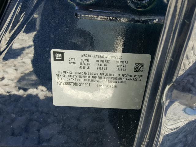 1G1ZB5ST9HF211091 - 2017 CHEVROLET MALIBU LS ლურჯი ფოტო 10