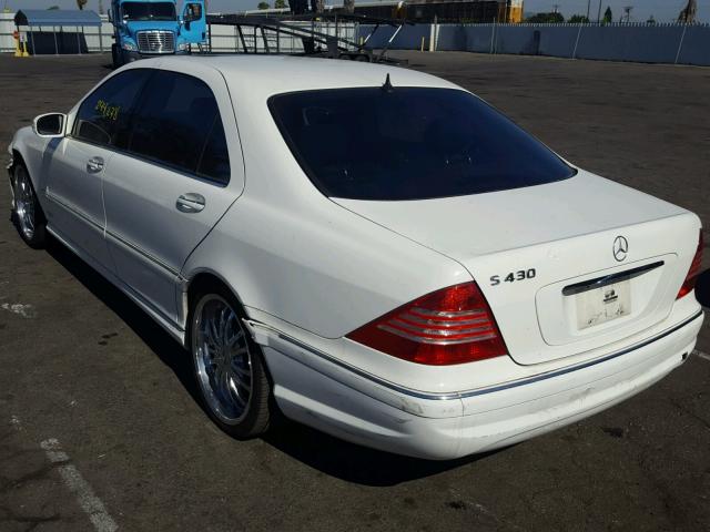 WDBNG70J53A357318 - 2003 MERCEDES-BENZ S 430 WHITE photo 3