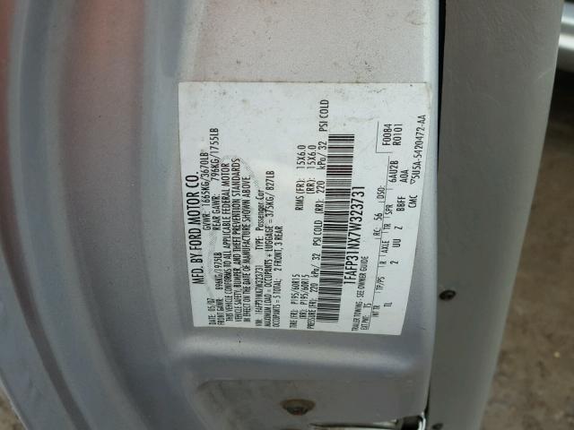 1FAFP31NX7W323731 - 2007 FORD FOCUS ZX3 SILVER photo 10