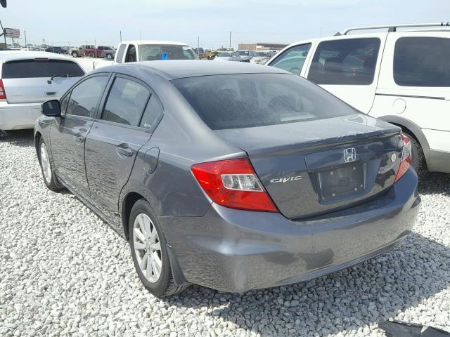 2HGFB2F98CH519496 - 2012 HONDA CIVIC EXL ნაცრისფერი ფოტო 3