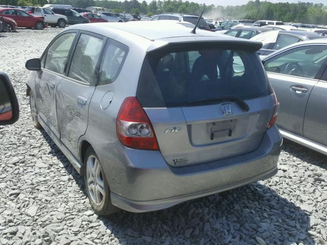 JHMGD38667S003852 - 2007 HONDA FIT S GRAY photo 3