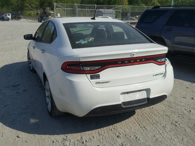 1C3CDFCA1DD106212 - 2013 DODGE DART LIMIT WHITE photo 3