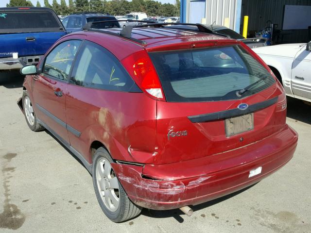 3FAFP31302R195994 - 2002 FORD FOCUS ZX3 RED photo 3
