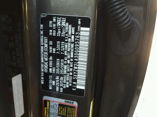 5XYZW3LA3DG095763 - 2013 HYUNDAI SANTA FE S Boz foto 10