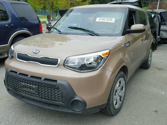 KNDJN2A2XF7184574 - 2015 KIA SOUL BROWN photo 2