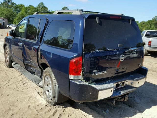 5N1BA08C37N707980 - 2007 NISSAN ARMADA SE BLUE photo 3