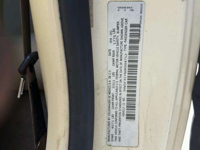 3VWSF31Y86M304712 - 2006 VOLKSWAGEN NEW BEETLE კრემისფერი ფოტო 10