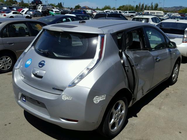 JN1AZ0CP1BT000998 - 2011 NISSAN LEAF SV SILVER photo 4