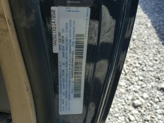 3VWDD21C8YM459051 - 2000 VOLKSWAGEN NEW BEETLE 黑色 照片 10