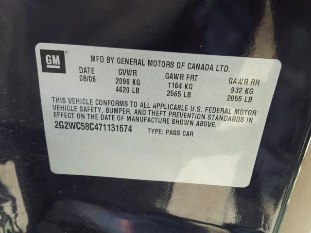 2G2WC58C471131674 - 2007 PONTIAC GRAND PRIX MAROON photo 10