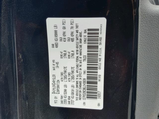 1D7KS28C86J143820 - 2006 DODGE RAM 2500 S BLACK photo 10