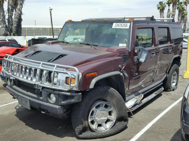 5GRGN23U26H116058 - 2006 HUMMER H2 MAROON photo 2