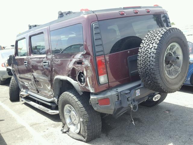 5GRGN23U26H116058 - 2006 HUMMER H2 MAROON photo 3