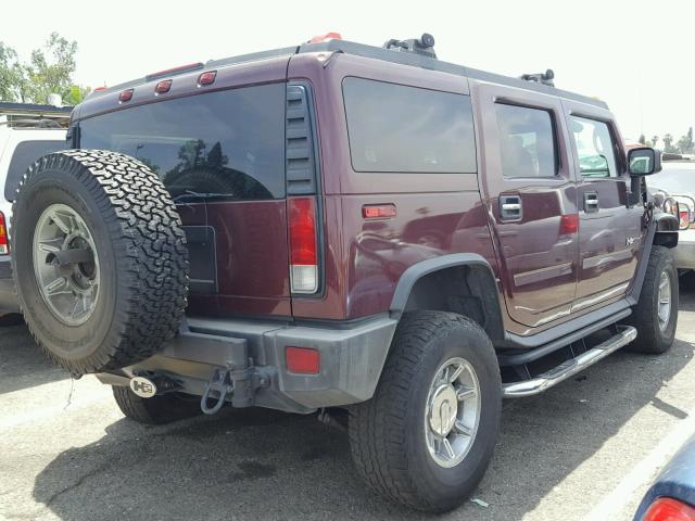 5GRGN23U26H116058 - 2006 HUMMER H2 MAROON photo 4