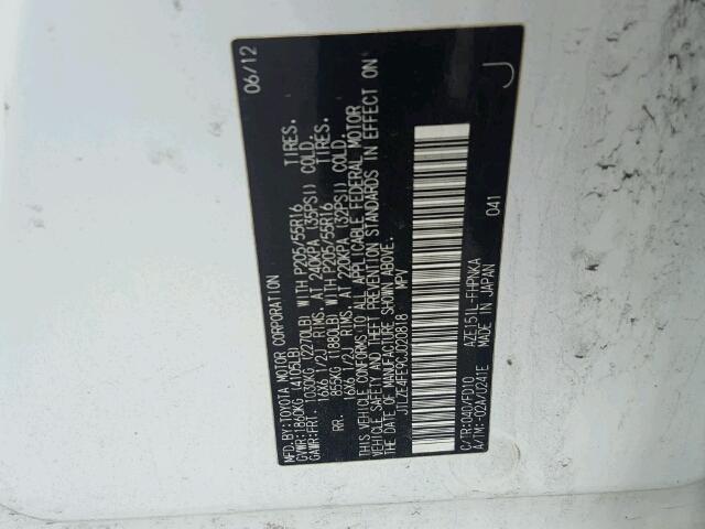 JTLZE4FE9CJ020818 - 2012 TOYOTA SCION XB Weiß Foto 10