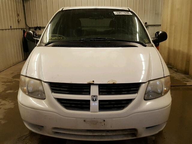 1D4GP45R27B181595 - 2007 DODGE CARAVAN SX WHITE photo 9