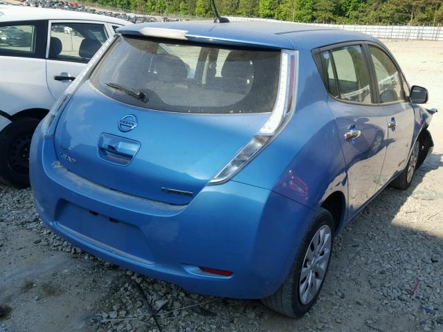 1N4AZ0CP7DC417922 - 2013 NISSAN LEAF S BLUE photo 4