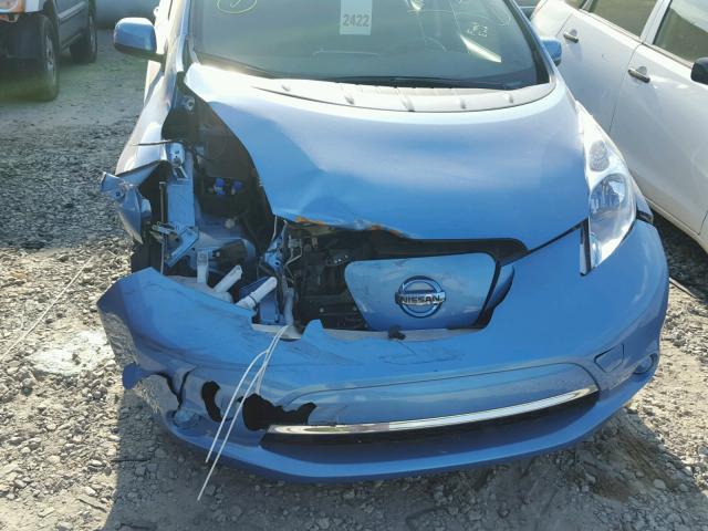 1N4AZ0CP7DC417922 - 2013 NISSAN LEAF S BLUE photo 9