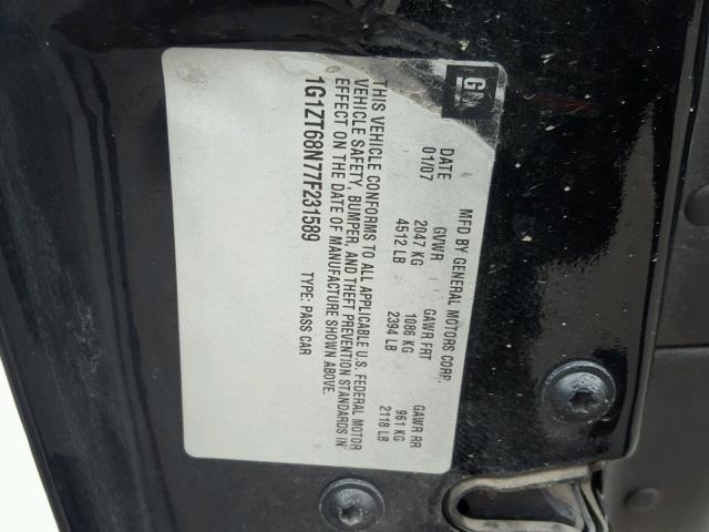 1G1ZT68N77F231589 - 2007 CHEVROLET MALIBU MAX 黑色 照片 10